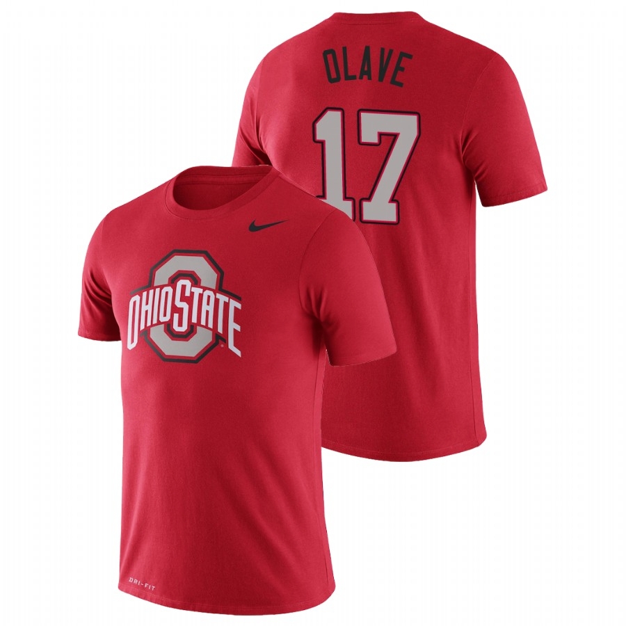 Ohio State Buckeyes Men's NCAA Chris Olave #17 Scarlet Nike Legend Performance College Basketball T-Shirt HZC0749JE